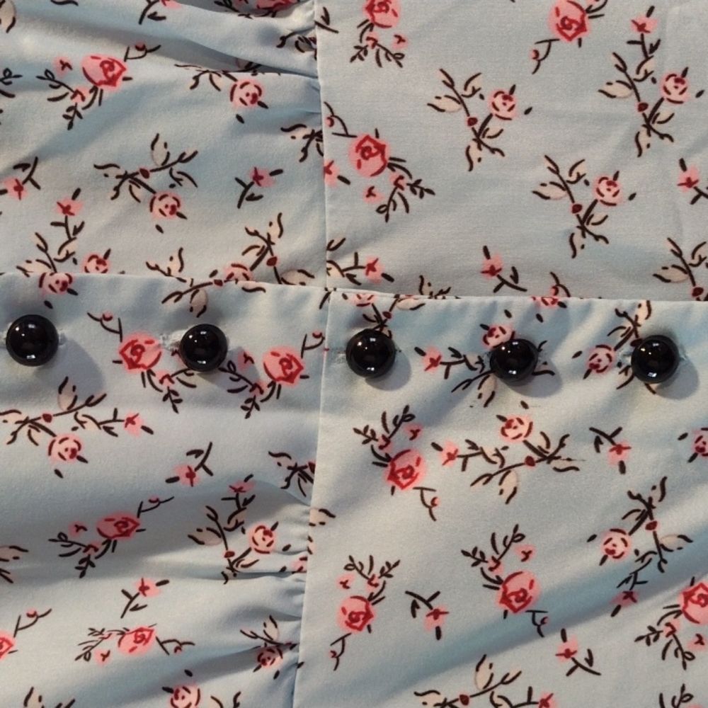 Retro Inspired Ditzy Floral A Line Blue Dress XL - Picture 4 of 6